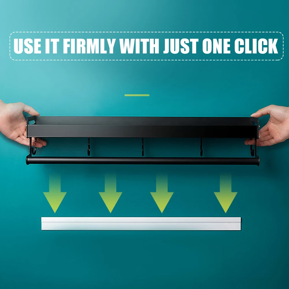 Kitchen Accessories Organizer Rack Punch-Free For Spices 40/50cm Aluminum Multifunctional Storage Shelf Wall-mounted