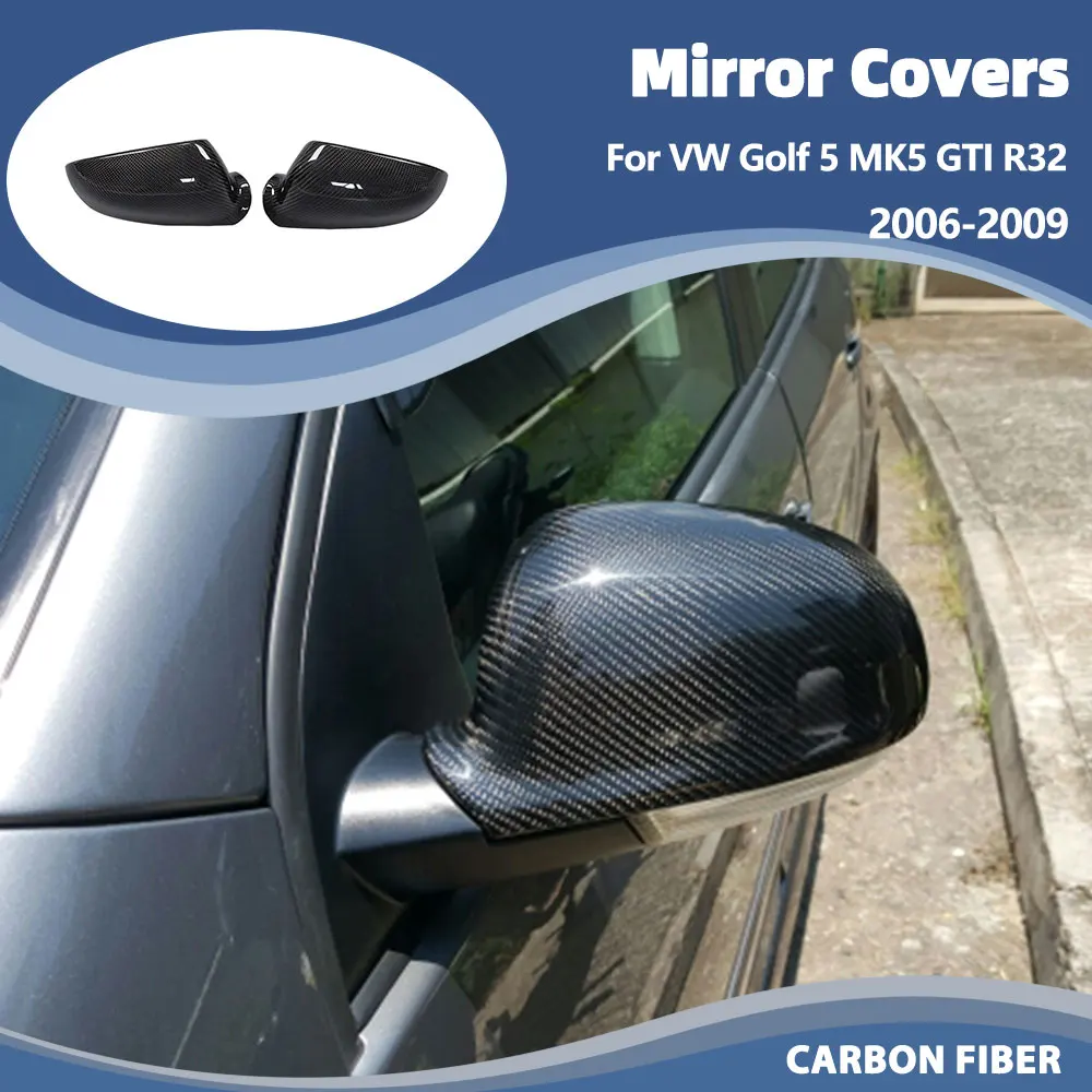 

Carbon Fiber Car Rearview Mirror Covers for Volkswagen VW Golf 5 MK5 GTI R32 Standard 2006-2009 Side Mirror Caps Covers Replace