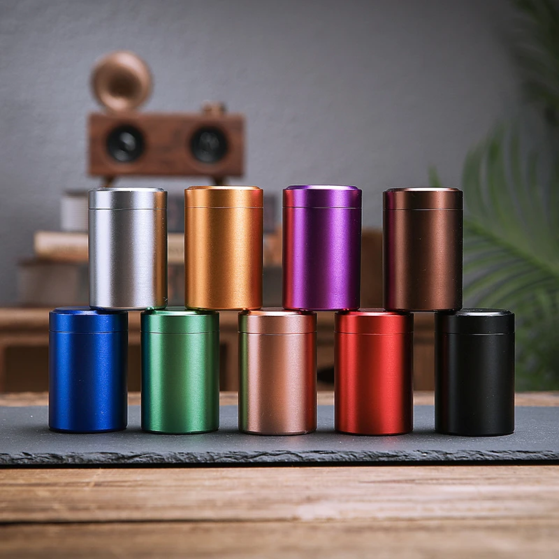 New Airtight Smell Proof Container Quality Stainless Steel Mini Tea Cans Herb Stash Jar Tea Coffee Storage Box Tea Caddies Box