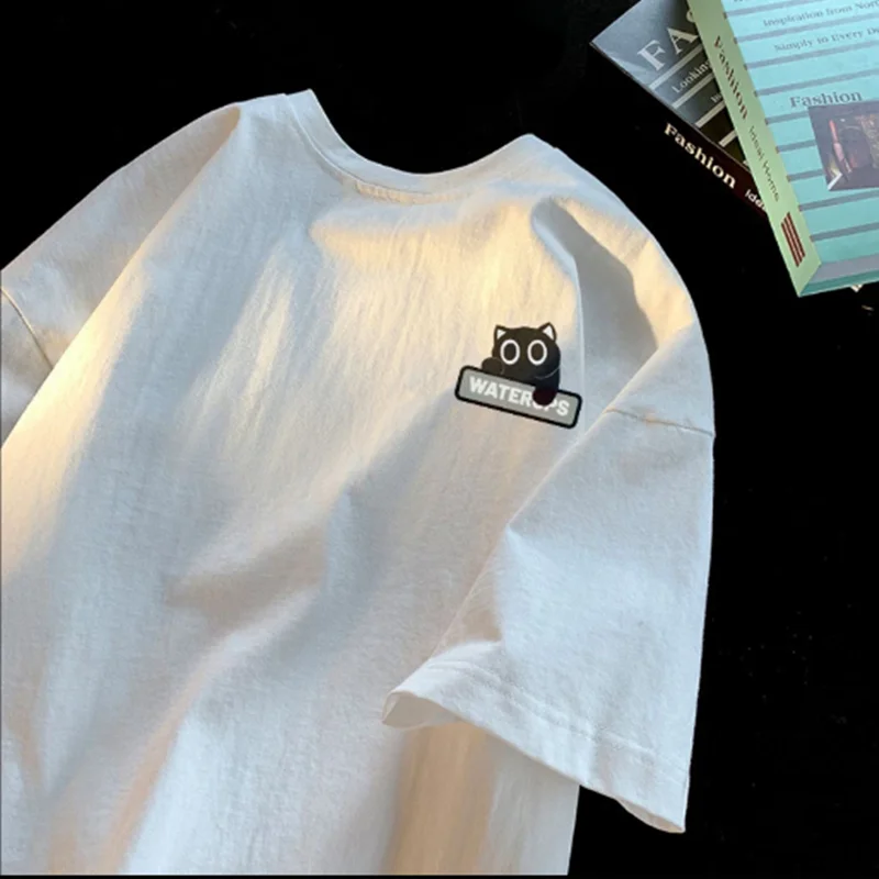 

Loose Men's Cotton T-irt ort Sve Retro American Sle Summer Faionable Sun Protection Clothing DK Mesa Brand