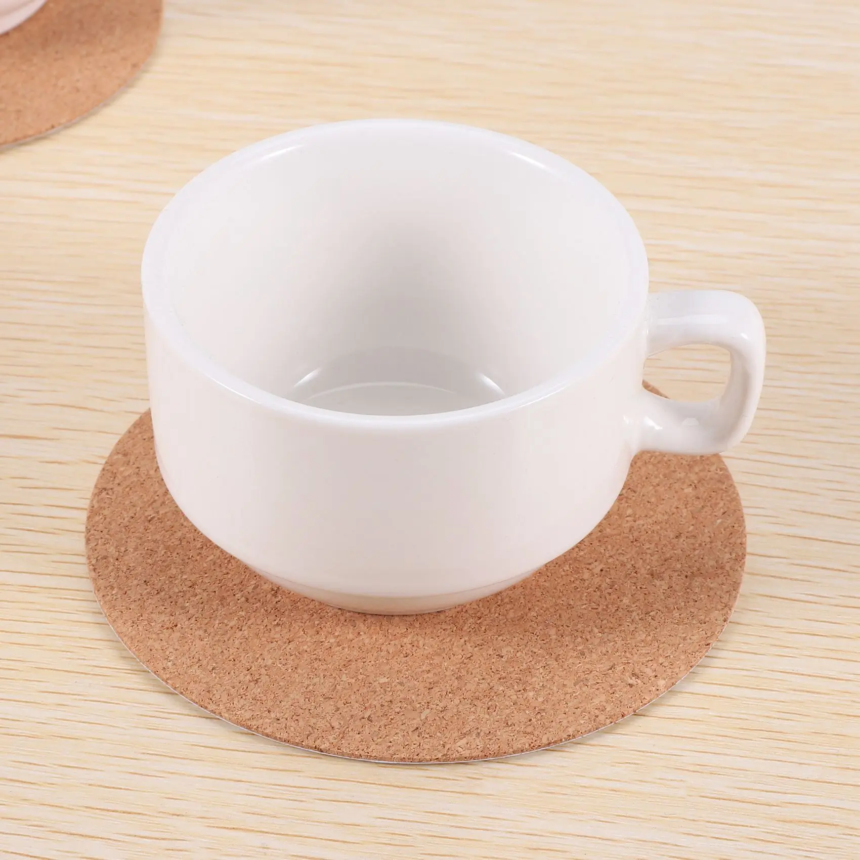 ABFS Self-Adhesive Cork Coasters,Cork Mats Cork Backing Sheets for Coasters and DIY Crafts Supplies (60 Pcs, Round)