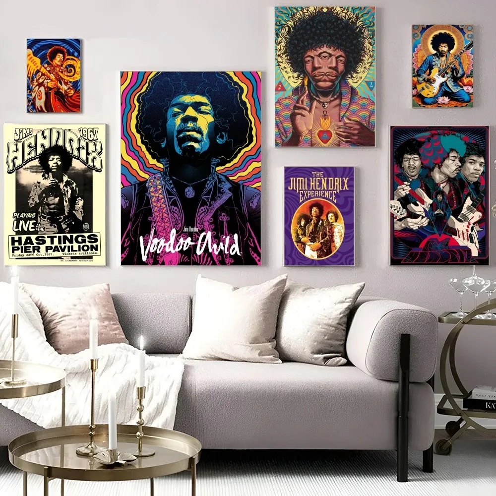 Jimi Hendrix Vintage Posters Sticky Vintage Room Home Bar Cafe Decor Kawaii Room Decor