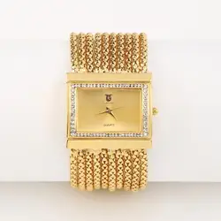 Reloj de pulsera de cuarzo analógico multicapa para mujer, pulsera de aleación de cuentas, moda