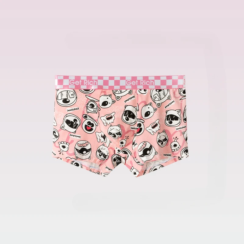 Desenhos animados impressos U Convex Pouch Underwear para homens, calcinha respirável, calcinha de absorção de suor, calcinhas adolescentes,