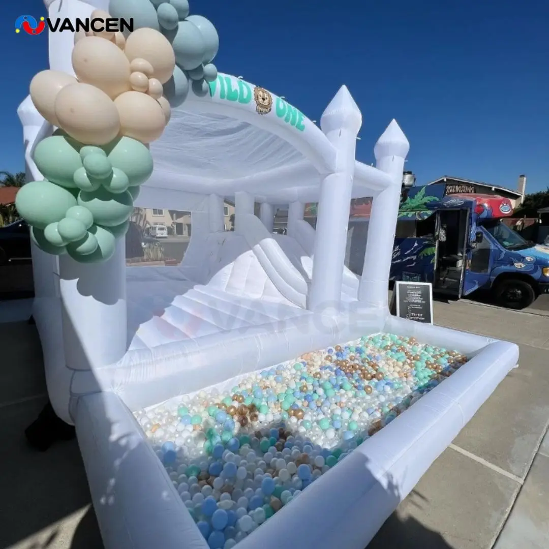 

Белая игровая площадка, шезлонг 15x13x11 футов, надувной замок, надувная горка, прыгающий дом для детей и взрослых