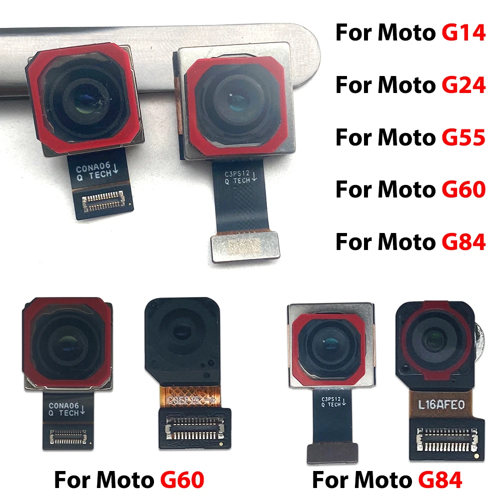 For Motorola Moto G14 G24 G55 G60 G73 G84 Front Small Facing Camera + Rear Big Main Camera Module Flex Cable