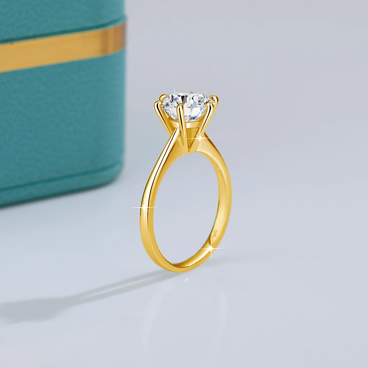 9mm 3ct Moissanit-Ehering mit sechs Krappen, 925 Sterling Silber Verlobungsringe für Frauen, Schmuck für Jubiläen, Partys und Bankette – Detail 4