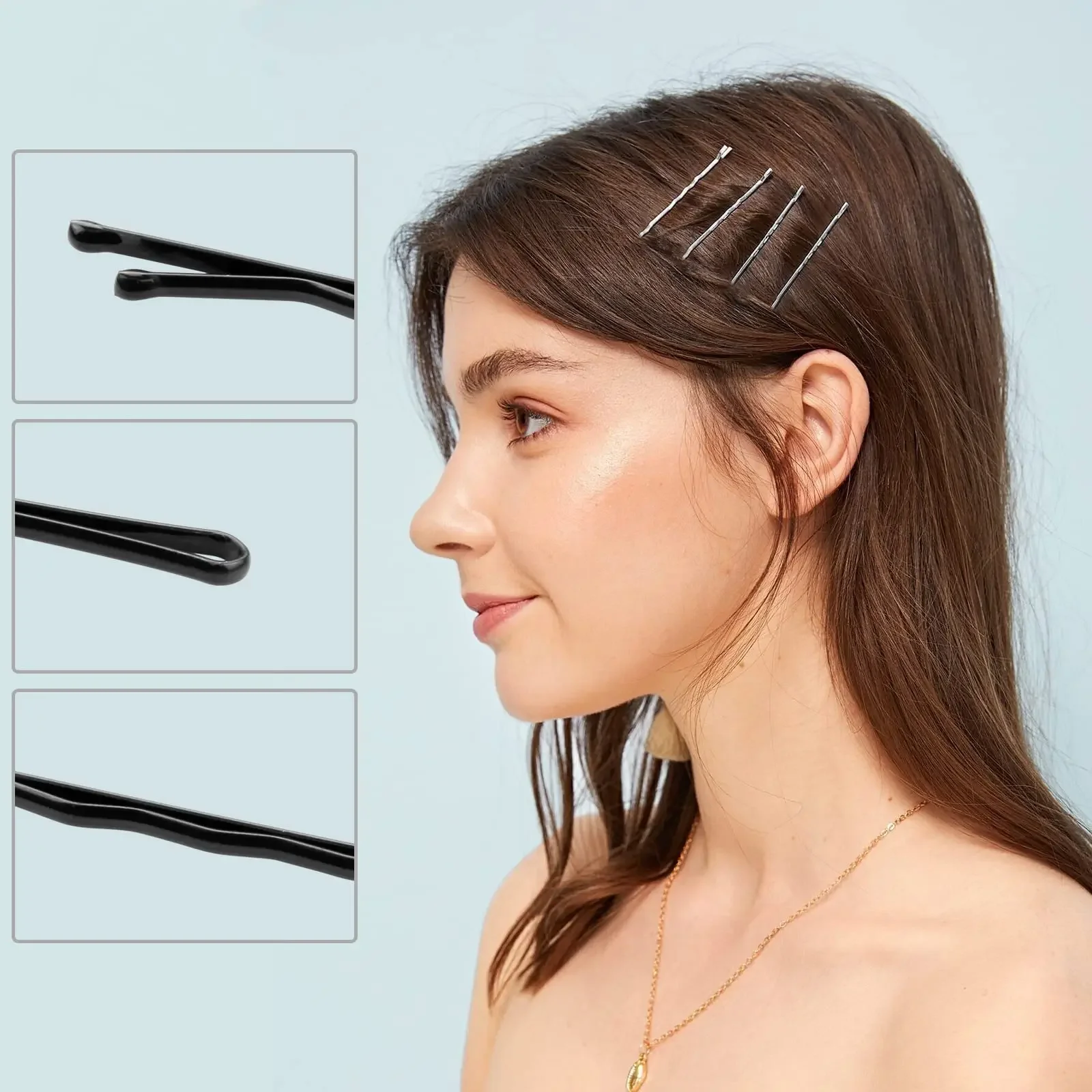 50pcs Hair Bobby Pins 7CM Large Hair Clips Kirby Grips for Women Girls Styling Pins Invisible Hairpin Bulk Hair Accessories