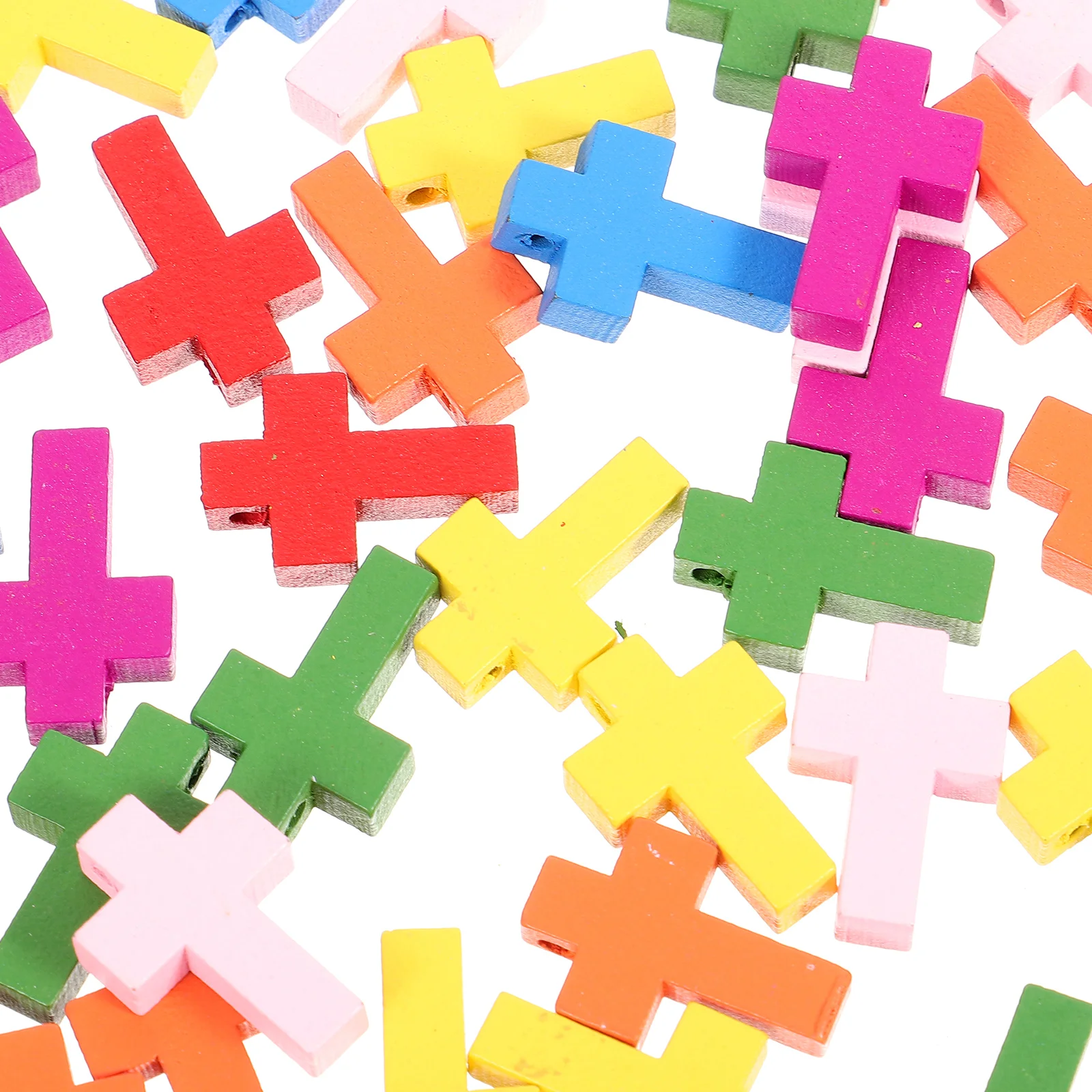 

100pcs Cross Pendant Charm Beads for Bracelet Earrings Keychain Diy Jewelry Wooden Cross Accessories Vintage Style