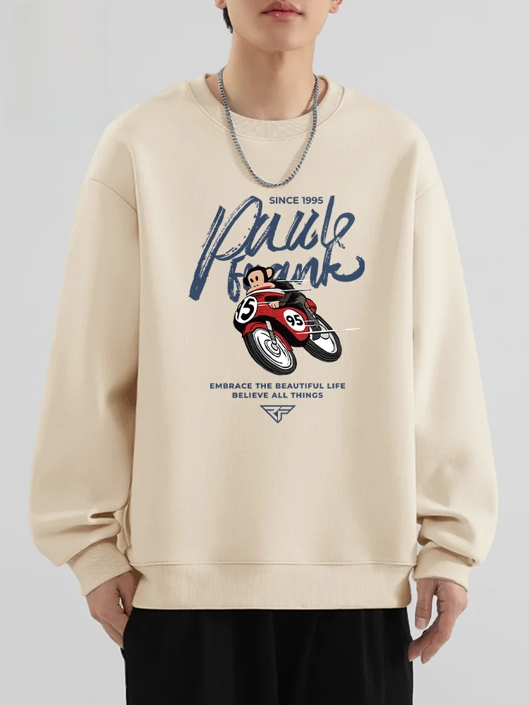 

M round Ne Sweatirt Casual Breathable Loose Outerwear Spring New Sle Comfortable Cotton Polyester Blend