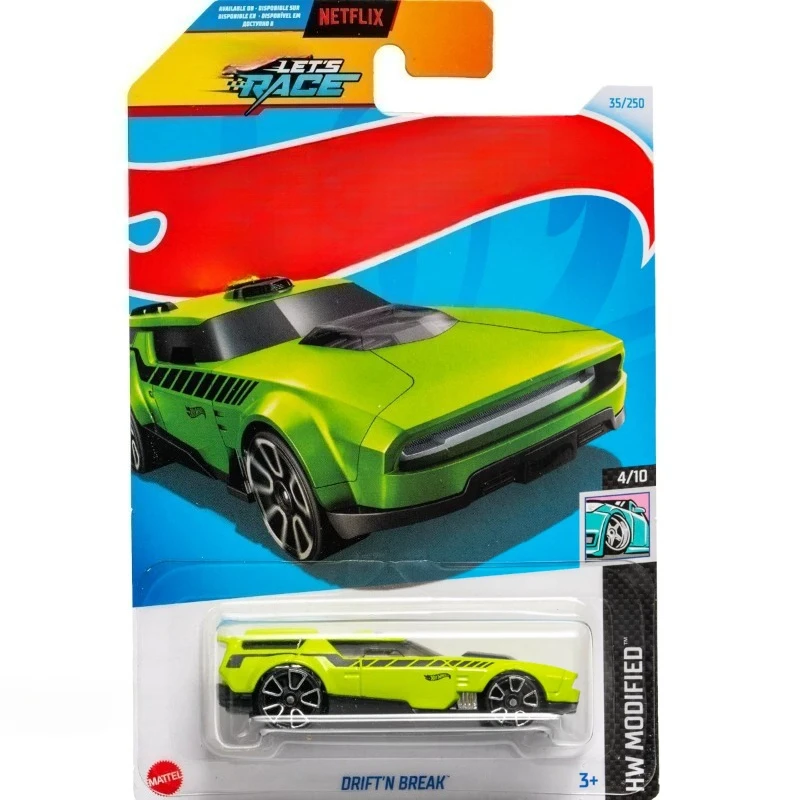 Drift'n Break Diecast Car HW Modified Lime Green Mini Alloy Toy Vehicle Netflix Let's Race Collection Gift for Car Collectors