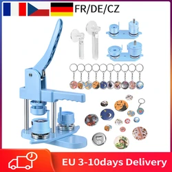 Badge Pin Button Maker Machine DIY 32/58MM Badges Set with 100Pcs Button Parts+Circle Cutter, Badge Press Maker Machine