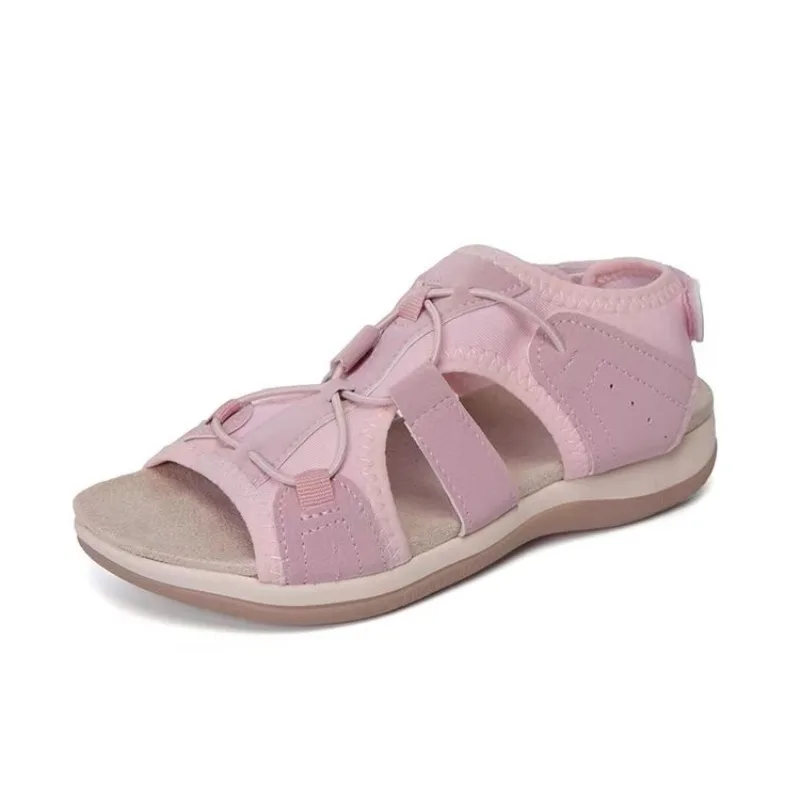 2024 Nieuwe Zomer Vrouwen Sandalen Mode Pure Kleur Casual Comfy Low Cut Sandalen Vrouwen Casual Ronde Neus Platte Strand Schoenen Vrouwen
