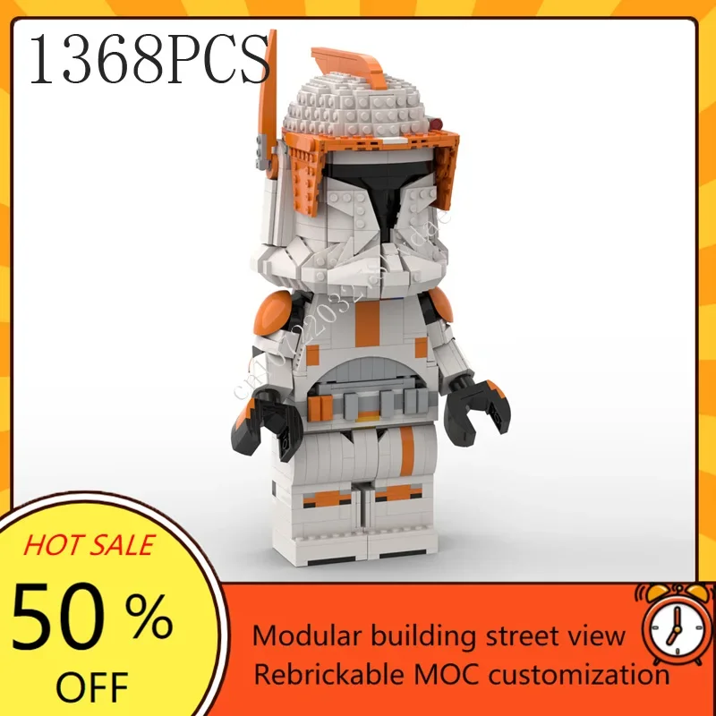 

MOC Space Battle Commander Cody Phase Megafigure Model - Custom DIY Creative Assembly Technology Education Toy for Kids