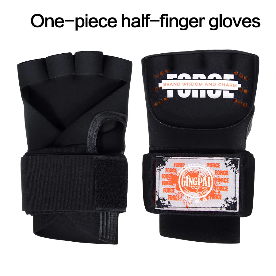 

Adult Gel half finger boxing gloves Boxing Muay Thai kickboxing training lazy people fast binding hand strap strap men/women