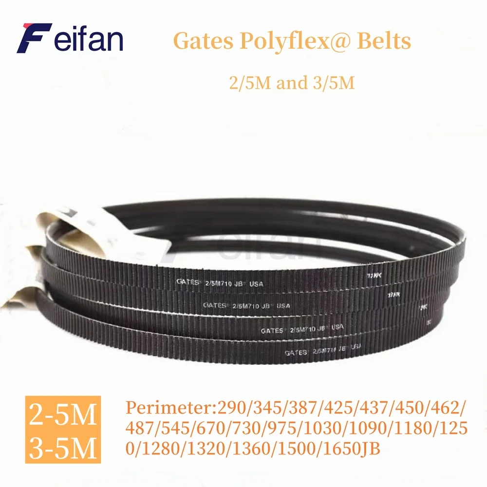 

Gates Polyflex® JB® Belts 2/5M and 3/5M 290JB 345JB 387JB 425JB 437JB 450JB 462JB 487JB 545 ~1650JB Transmission Triangle Belt