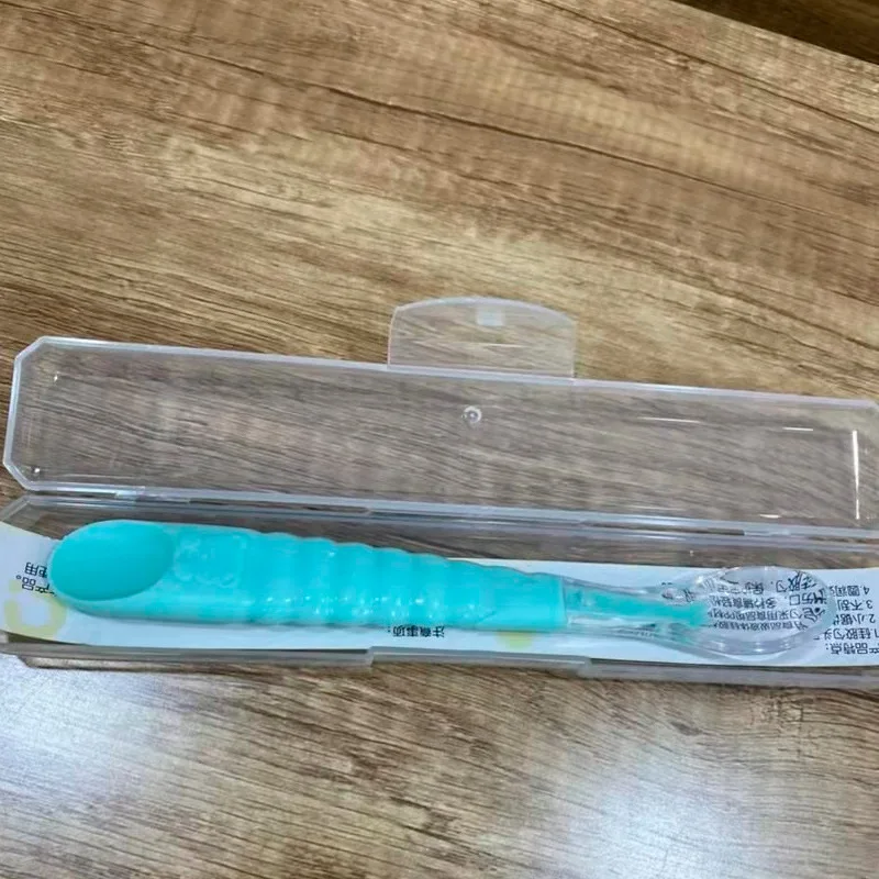 كشط ملعقة الطفل 3 أشهر مزدوجة الرأس الفاكهة هريس ملعقة الطفل الفاكهة هريس الأطفال الغذاء التكميلي ملعقة سيليكون