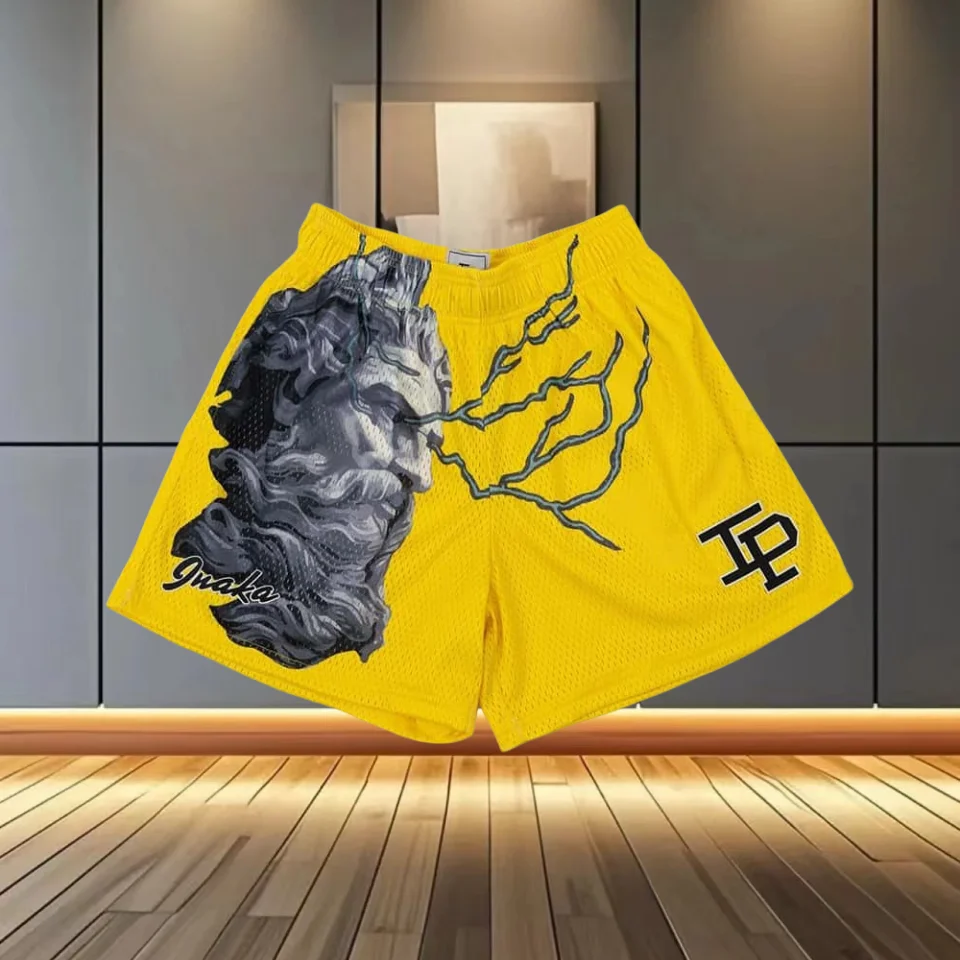 

Mens Clothing IP Trend Casual Sports Shorts Gym Fitness Quick Dry Breathable Mesh Beach Basketball Jogger Short Pants Sweatpants