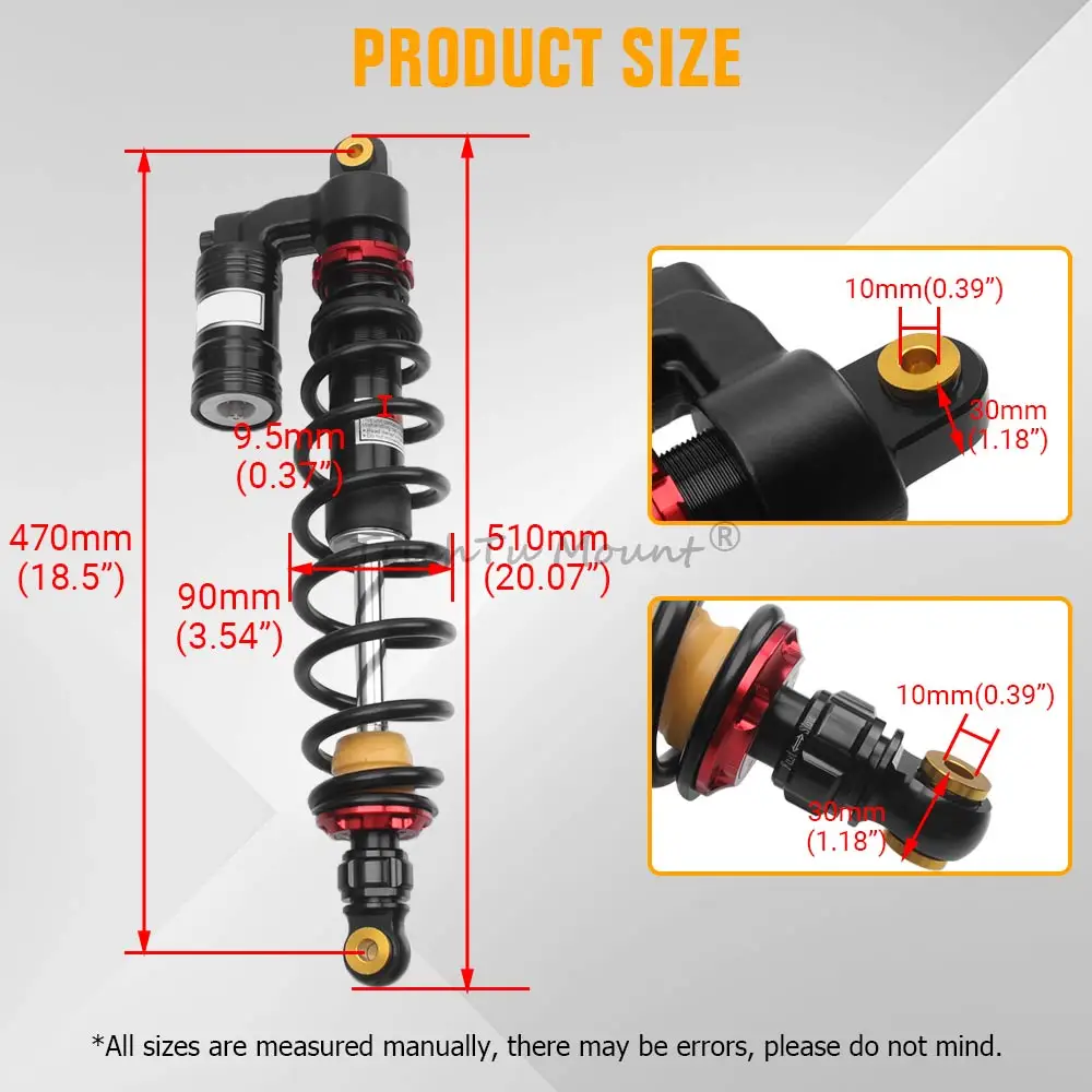 Pair UTV Front Shock Absorber Parts Suspension Adjustable For Can Am Outlander 800R STD XT XT-P LTD MAX 650 STD XT XT-P 10-12