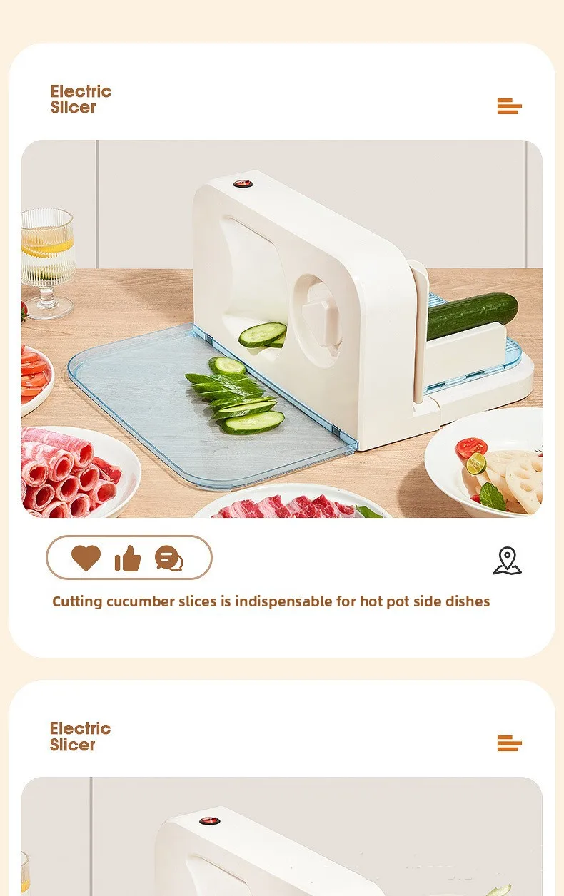 Professioneller Multifunktions-Lebensmittelschneider, Gemüse, Obst, Fleisch, Käse, Schneider mit Edelstahlklingen, rutschfeste Basis und Sicherheit – Detail 7