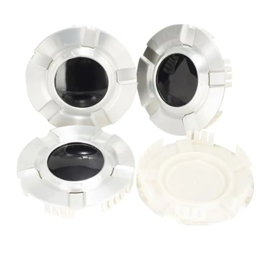 

4Pcs 2.27in/ 57.7mm Car Wheel Center Caps for 2012-2020 Model S 6005879-00-A 6005879-04-A Top Black Silver Outer 2.27 in Inner