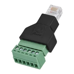 1pc Ethernet RJ12 6P6C Male Plug to Screw Terminal Block 6 Pin with Terminal Plug Splitter CCTV Adapter Connector