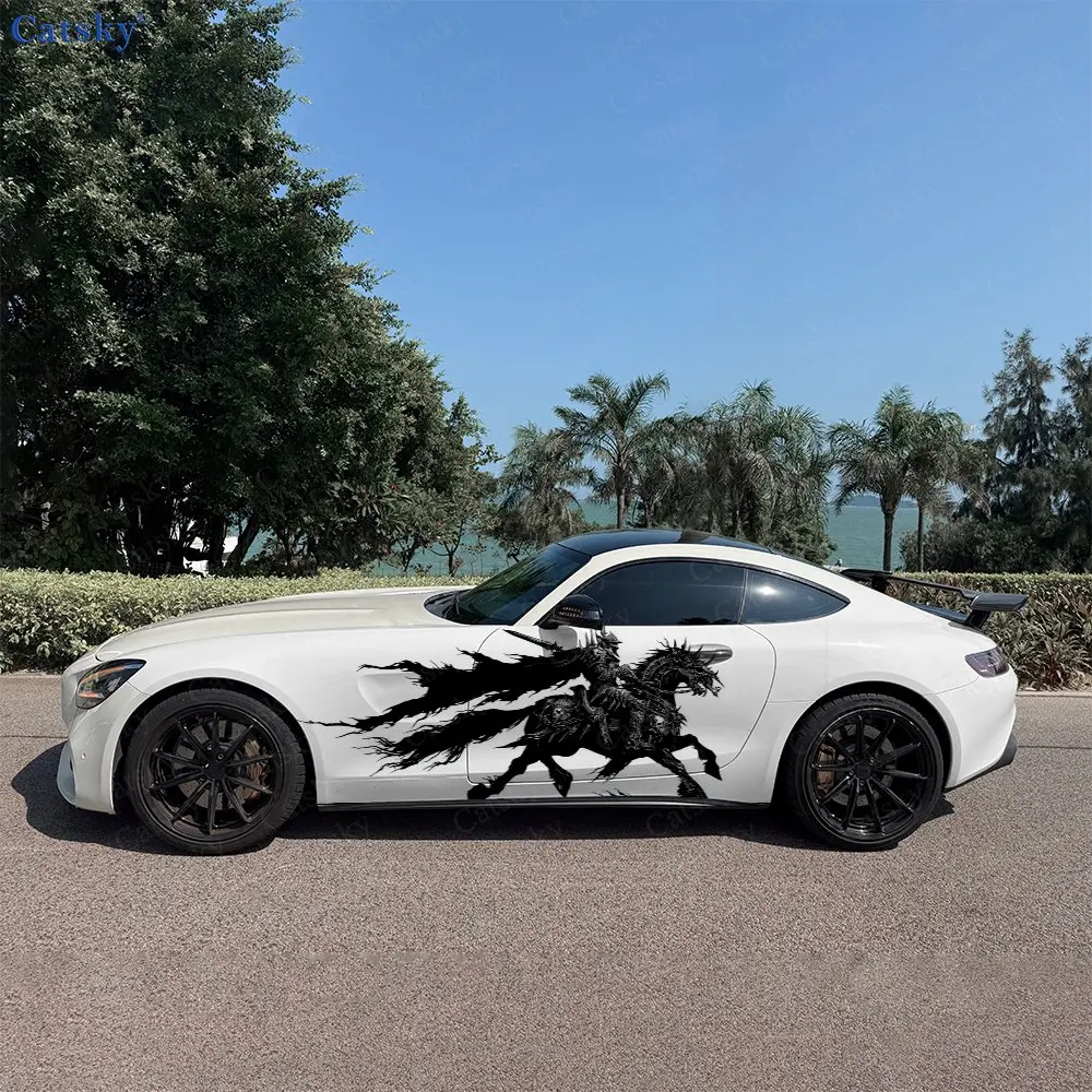 2pcs Dark Knight Car Sticker Full Body Decal Decoration Covering Scratches Protect Car Sticker Waterproof Car Vinyl Wraps