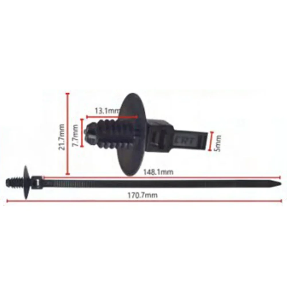 Cable telar de nailon negro para coche y barco, 10 piezas, envoltura de lazo de cremallera
