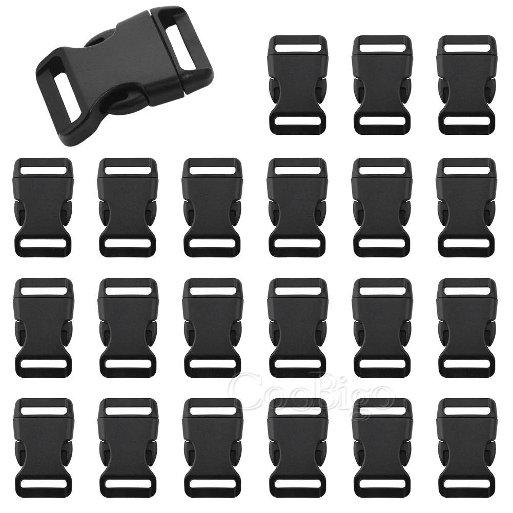 

20mm Plastic Paracord Buckles Clips Curved Side Release Buckle Bracelets Outdoor Camping Backpack Strap Luggage 5pcs