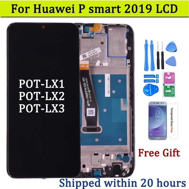 For Huawei P Smart 2019 LCD Display with Touch Screen Digitizer Assembly With Frame For P smart 2019 Repair Part