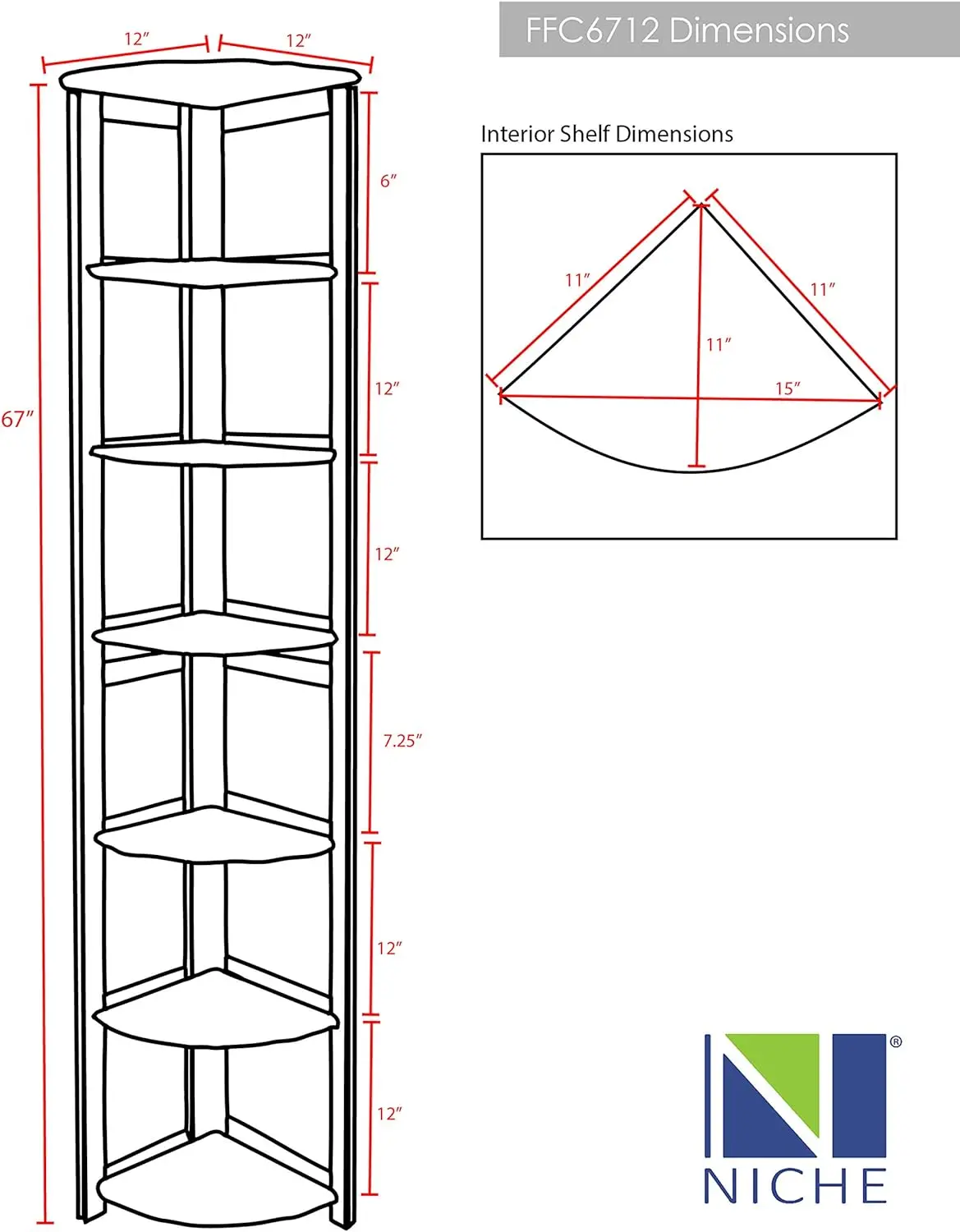 Regencia-Chanclas de esquina plegables, 67 pulgadas, blanco
