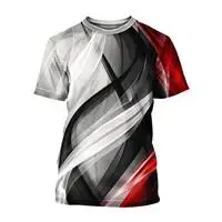 

Multi color splicing T-shirt 3D printing with simple and fashionable printing