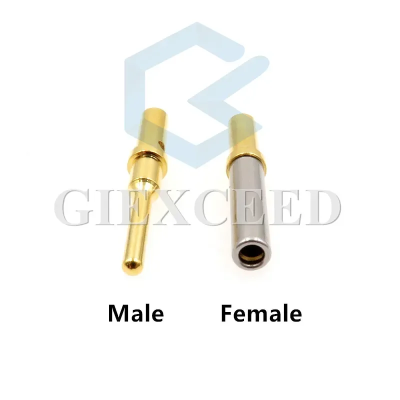 50/100Pcs DT Series Pin Socket 0460-202-1631 0462-201-1631 Gold Plated Stainless Steel 16-20AWG Deutsch Crimp Solid Terminal