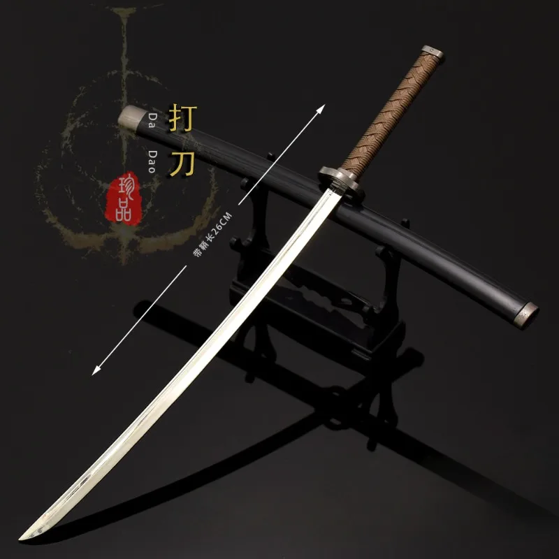26cm Eldens Game Peripheral Katana Weapon Alloy Model Accessories Collection Pendant Crafts Ornaments Birthday Gifts Toys Boys