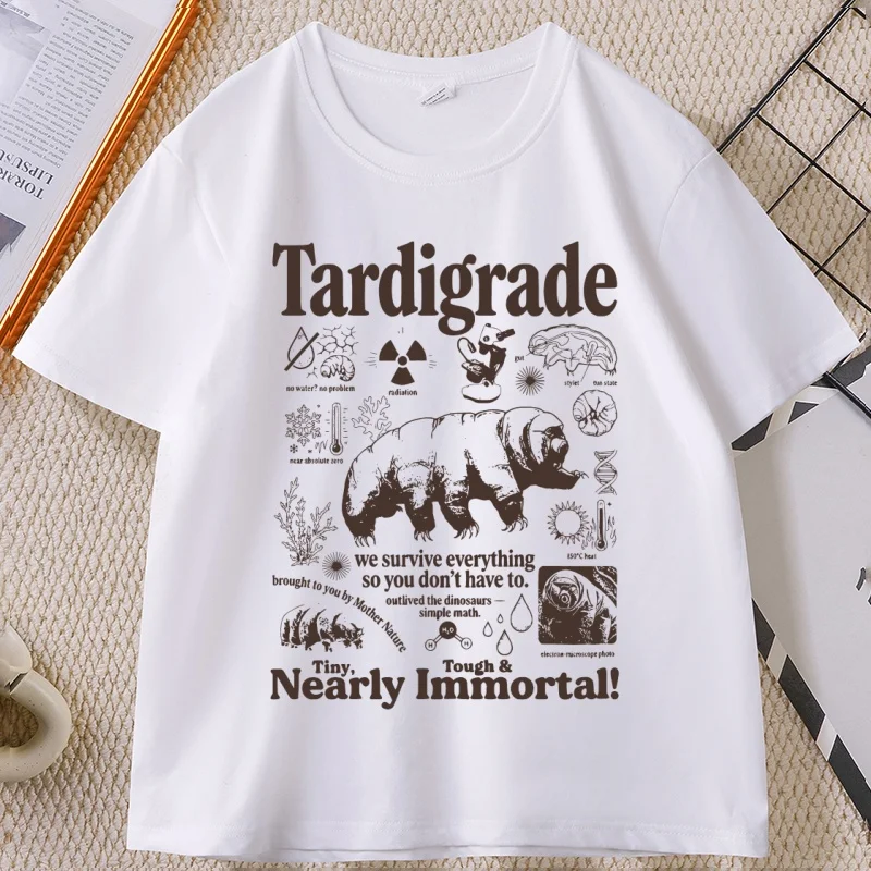 Tardigrade T Shirt Men Women Water Bear Biology Tee Science Teacher Gift Cotton Short Sleeve Round Neck Printed Tshirts Clothing