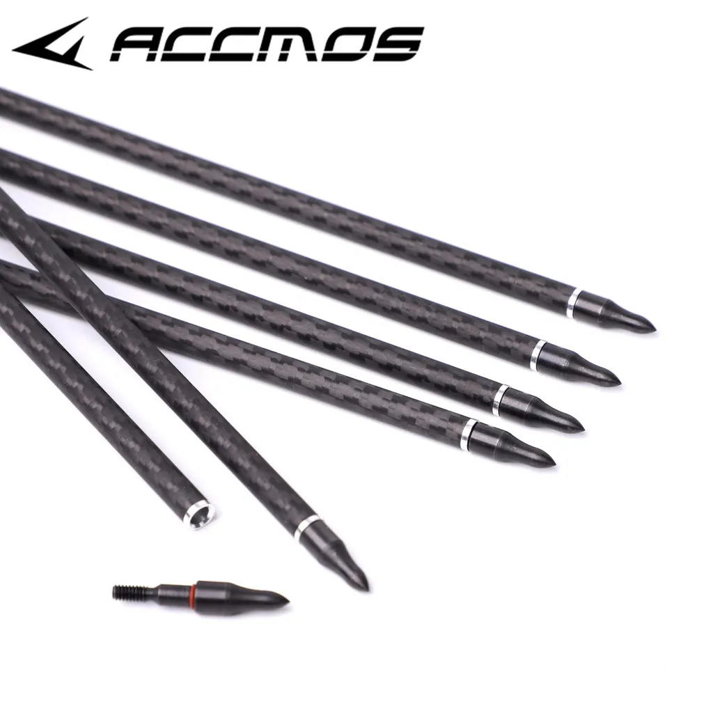 Imagem -06 - Pure 100 3k Weave Carbono Arrows Eixos Composto Arco Arco Tradicional Sp200 250 300 350 400 500 600 Id6.2 mm Pcs