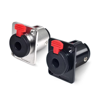 Speaker Socket Audio Jack 6.35mm Female Socket Panel Mount Xlr Connector with Locking Black&silver Colors