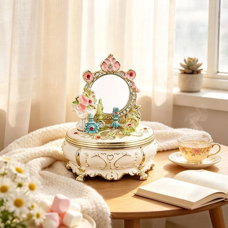 Girly vanity jewelry box - home decor, creative ornament, exquisite ring organizer