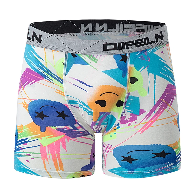 6 Piece Men's Underwear With Youth Print Trend Quick Drying Breathable Comfortable Sporty And Casual Long Flat Corner Pants image 3