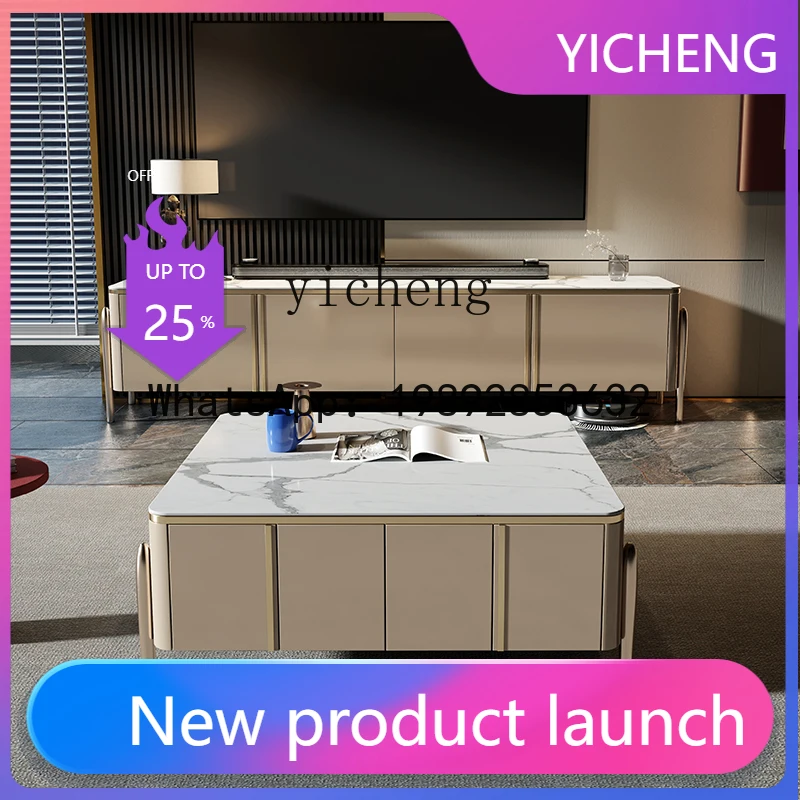 

TV cabinet coffee table rock slab decorative cabinet minimalist living room paint set combined cabinet small apartment