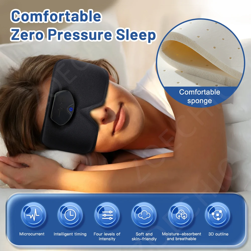 

Smart EMS Head Massager Electric Pulse Sleep Mask Relieve Migraine Aid Sleep Device Travel Eyeshade Blindfold Eyepatch