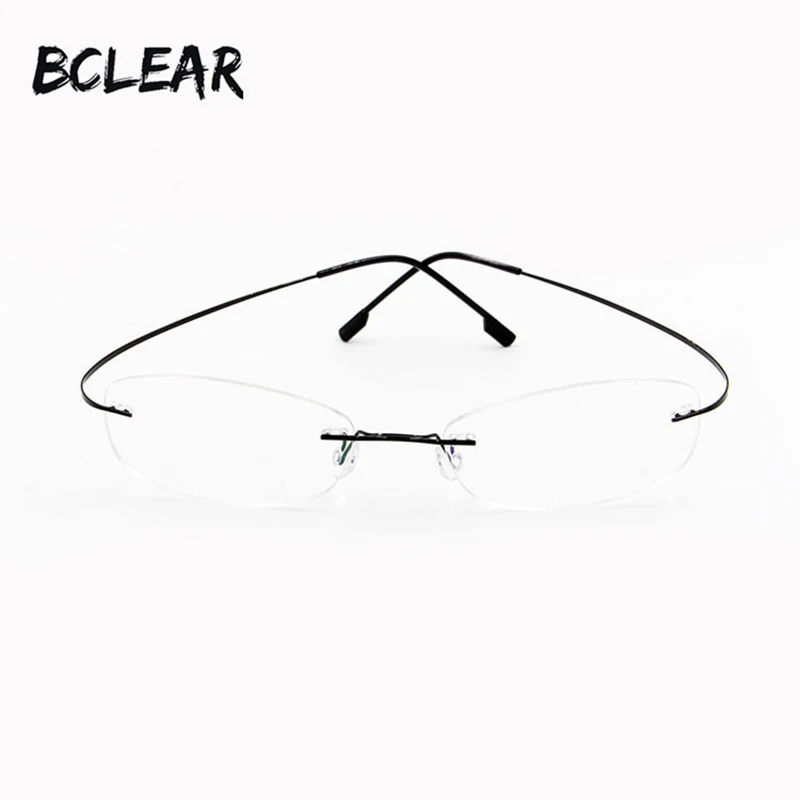 BCLEAR Fashion Latest Memory Titanium Alloy Eyeglass Optical Frames Hot Selling Cheap Rimless Eyeglasses Women Cat Eye Glasses
