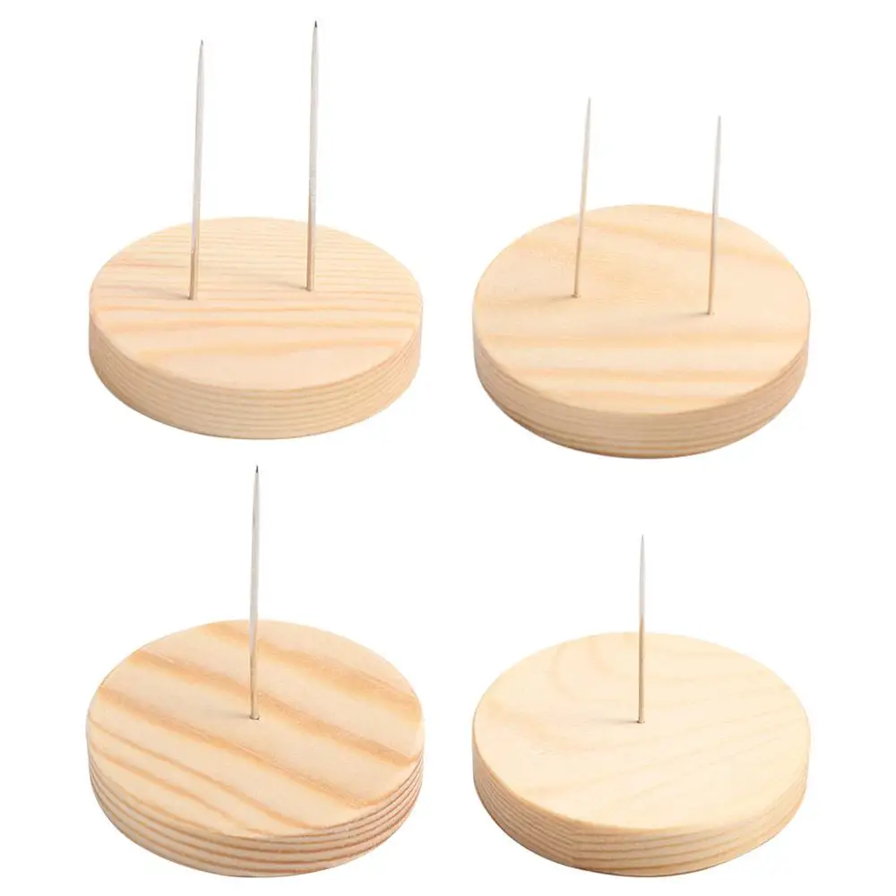 Handwerk Houten Gehaakte Pop Basis Display Ondersteuning Stand Display Rack Ronde Show Houder Display Basis Pop Display