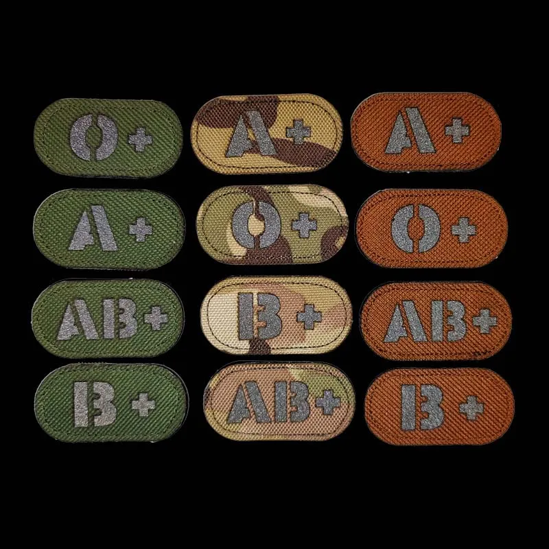 2 Stück IR-Reflektierende Patches Taktische Applikation Blutgruppe A B AB O Positiv Negativ Militäraufkleber Moralabzeichen für Rucksäcke – Detail 7