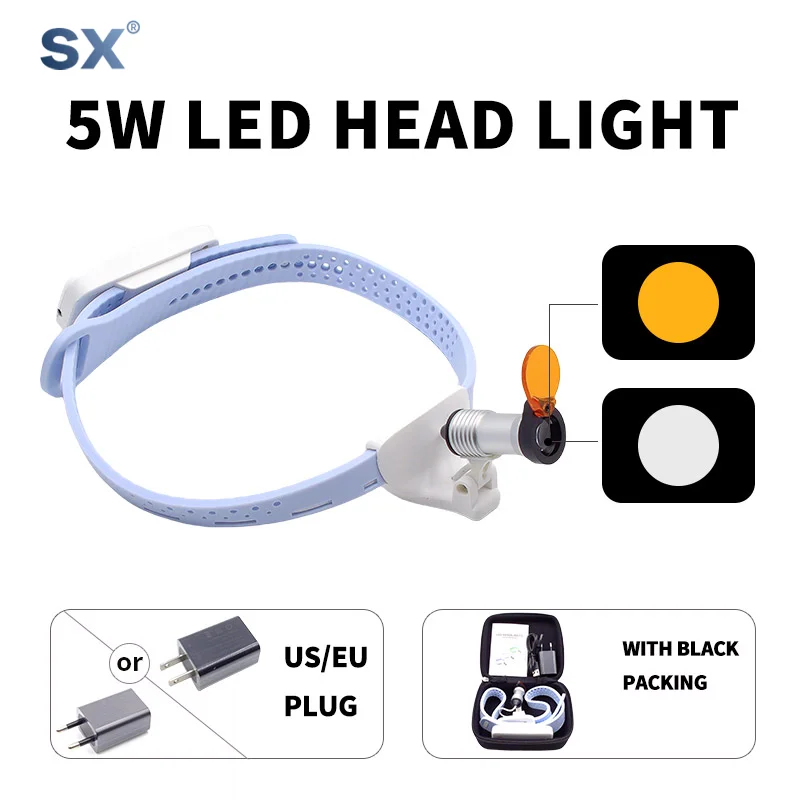 

Dental LEDS Headlamp Ultra-light 5W Wireless High Brightness LED Light Dental Laboratory Equipment Otolaryngology Headband Lamp