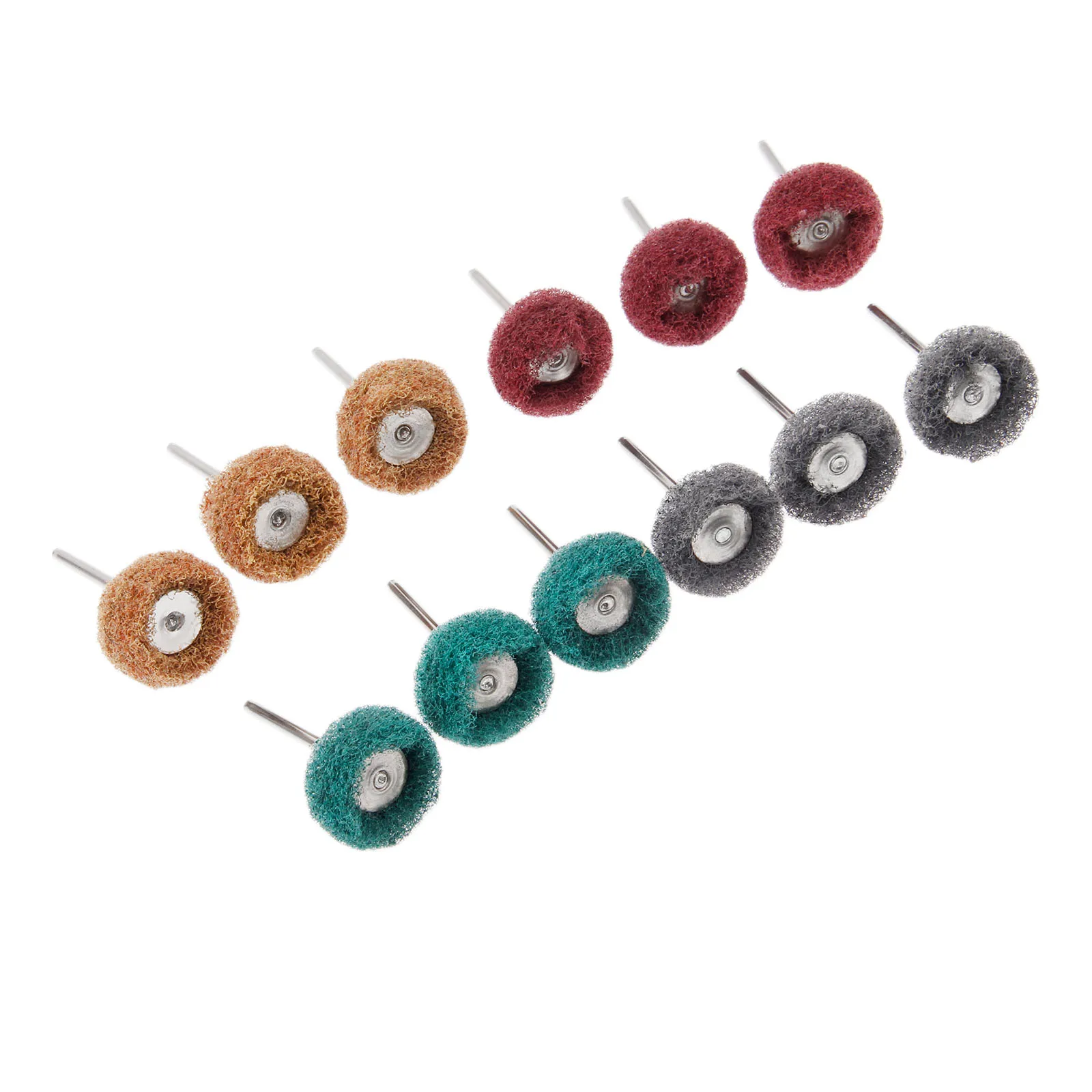 

DRELD 12Pcs Dremel Accessories 25mm Abrasive Brush Metal Surface Grinding Buffing Polishing Wheel Set 3mm Shank for Rotary Tool