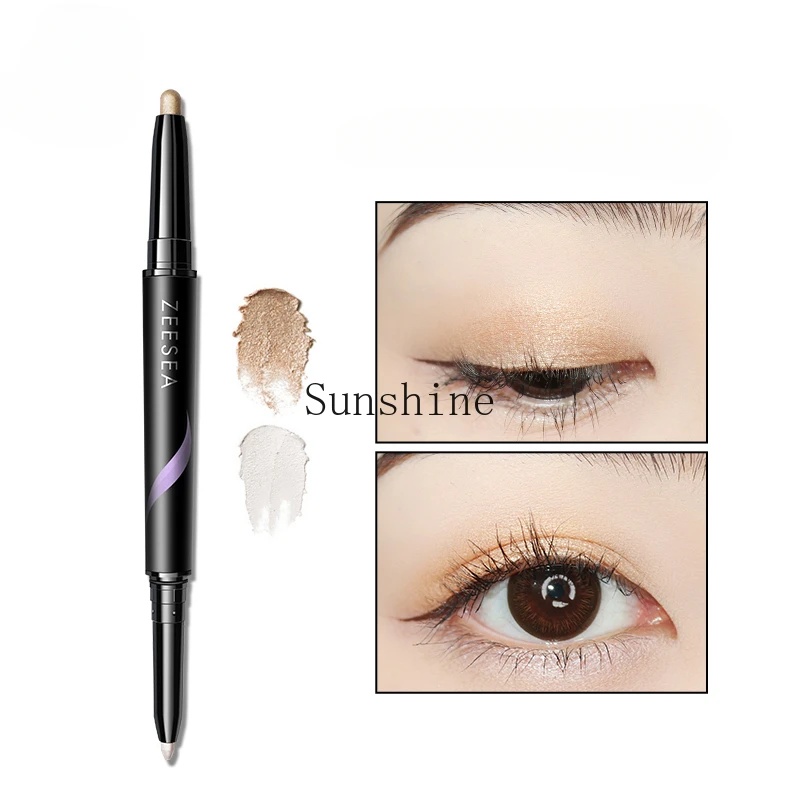 Lazy eyeshadow stick two-color non-smudging high-gloss matte pearlescent aegyo saliva pen