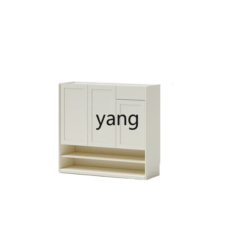 

Ltt all-solid wood shoe cabinet household entrance indoor large-capacity entrance storage integrated against the wall