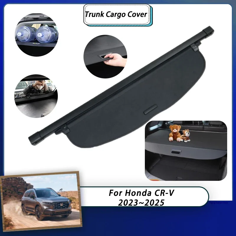 

For Honda CR-V CRV CR V 2023 Accessories RS 2024 2025 Car Trunk Cargo Cover Curtain Luggage Organizer Tray Retractable Shielding
