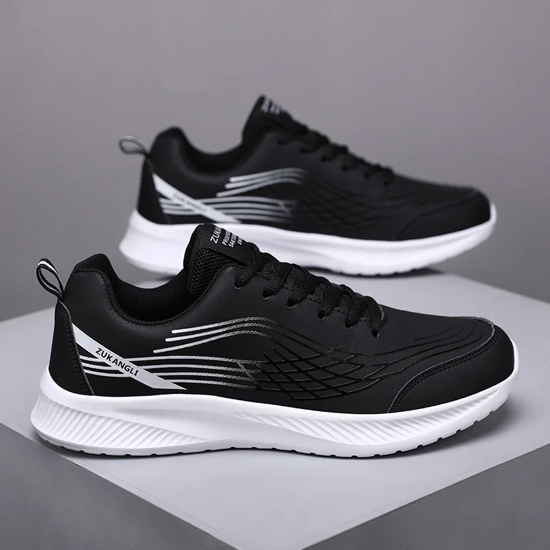 

Кожаная дышащая повседневная спортивная обувь для мужчин, легкие нескользящие кроссовки